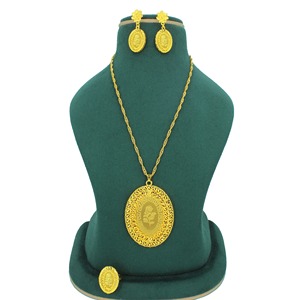 Necklace With Earrings <b>Jewellery</b> <b>Set</b> Goldplated Pure Brass High Quality Uae Dubai Made in India Fashion Jewelry Necklace Tay <b>Set</b> - Product Image 2