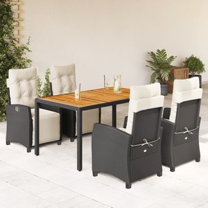 Juego de Comedor para Jardín en Blanco Crema y Negro - Product Image 1