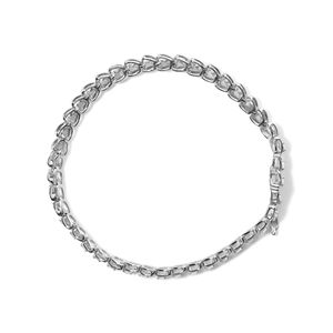 Bracciale a maglie a C con diamanti da 1.00 carati totali, in argento sterling 925, colore I-J, purezza I3, bracciale tennis alla moda - Product Image 3