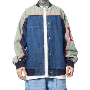 Veste en jean patchwork décontractée pour hommes OEM dernière conception Collection hiver chaud Technique délavée - Product Image 1