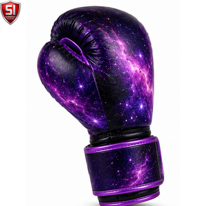 Ensemble de boxe SUMROOS SI : Gants en cuir noir et or avec sangle de poignet réglable, durables, protecteurs et confortables pour l'entraînement, à lacets - Product Image 4