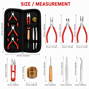Kit de fournitures pour la fabrication de bijoux avec pinces, pincettes et coupe-fils pour projets d'artisanat DIY, ensemble d'outils en acier inoxydable - Product Image 3