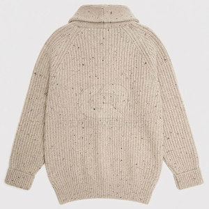 Cardigan pour homme à manches longues, col en V, boutonné devant, en mélange de coton, tricot côtelé, coupe classique, doublure en laine, vêtement décontracté d'hiver - Product Image 2