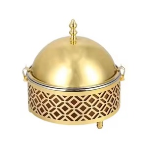 Brûleur d'encens en bois fait main avec bol en laiton et support en métal doré pour la décoration de la maison et les cadeaux - Product Image 4