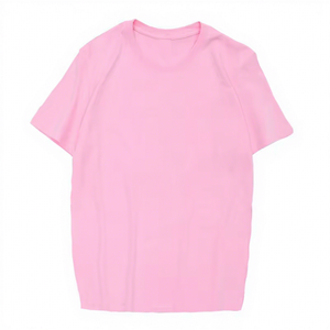 T-shirt en coton uni personnalisable pour homme, manches courtes, col rond, décontracté, couleur unie, respirant, coupe régulière, jersey tricoté - Product Image 2
