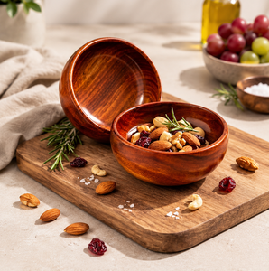 Juego de Tazones para Servir de Madera Hechos a Mano – Tazones de Madera Natural Premium para Servir Aperitivos, Frutos Secos y Ensaladas - Product Image 1