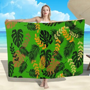 Prix promotionnel – Sarong de plage personnalisé en gros, imprimé fleurs tropicales, sarongs hawaïens, couvre-bikini, châle pour femme, écharpe - Product Image 6