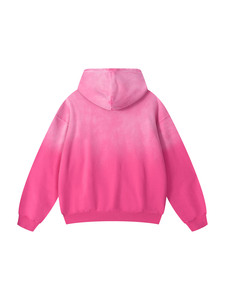 <b>Men</b> Regular Fit Hooded Sweatshirt Striped <b>Pink</b> Cotton Fleece Embroidered Casual Pullover with Pocket Autumn Wear - Product Image 2
