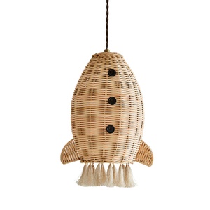 Cloud rattan pendant shade natural fiber lampshade <b>light</b> <b>cover</b> children ceiling <b>lights</b> for sale - Product Image 6