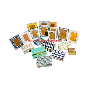 Nueva llegada de aspecto moderno de calidad de marca, bandeja de fregona Mdf con incrustaciones de hueso con forma rectangular para regalos de decoración del hogar y Hotel - Product Image 5
