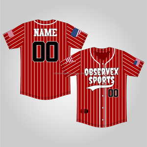 Nouveauté, maillot de baseball/softball de haute qualité, col en V, manches courtes, respirant, personnalisation du nom et du logo de l'équipe - Product Image 1