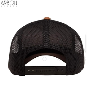 Casquette Trucker 6 Panneaux Vierge en Gros, Logo Brodé Personnalisé, Dos en Maille Respirante, Chapeau de Baseball en Sergé de Coton Premium, Marron Moutarde - Product Image 3