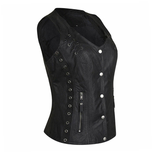 Gilet en cuir marron pour femmes, veste sans manches en véritable peau de mouton, pour femmes élégantes, taille personnalisée disponible, gilet en cuir pour femmes - Product Image 3
