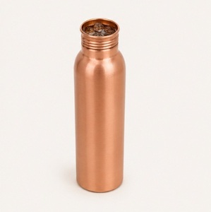 Handmade Pure Copper Water Bottle Health Benefits Modern Design for Daily Hydration Gym Yoga & Travel Eco-Friendly <b>Drinkware</b> - Product Image 4