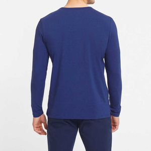 Custom Wholesale Breathable 100% Cotton Men's Long Sleeve T-Shirts <b>Lightweight</b> <b>Summer</b> Quick Dry High Quality Regular Fitness - Product Image 3