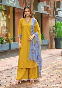 Barline Viscose Thread & Handwork <b>Kurti</b> with Vatican Bottom Barline Viscose Dupatta Pure chanderi Print - Product Image 2