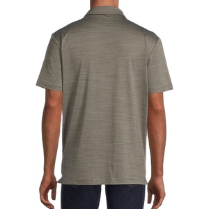 เสื้อโปโลแขนสั้นผู้ชายสีน้ำเงิน ผ้าถัก สีพื้น สไตล์ลำลอง ทรงปกติ - Product Image 3
