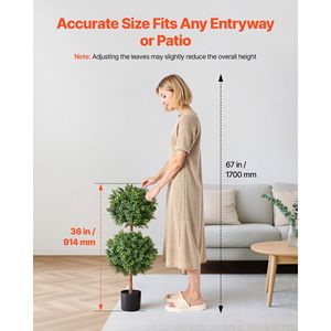 Set di 2 Sfere di Bosso Artificiale da 36 Pollici, Facile da Montare, Albero in Seta Sintetica Realistico per Decorazioni Domestiche - Product Image 5