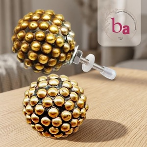 Golden Round Zinc Alloy <b>Drawer</b> Knobs for Dresser Cabinet Industrial Style Eco-Friendly Easy Installation Bedroom & Home Office - Product Image 3