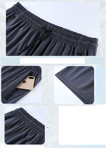 Pantalones Cortos Deportivos para Hombre, Casuales, de Secado Rápido, Transpirables, Impermeables, de Poliéster/Algodón, para Verano, Natación, Playa, Gimnasio, Atletismo, con Cordón Ajustable - Product Image 6