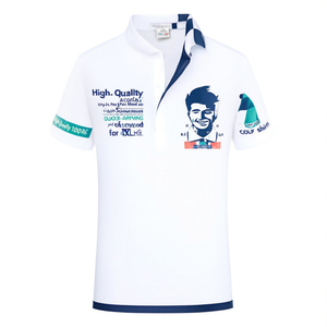 Chemises pour hommes de haute qualité 100% coton, à séchage rapide, manches courtes, tissu piqué, logo personnalisé, design imprimé été, taille 4XL - Product Image 3