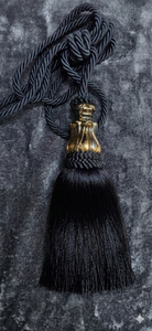 Traditional Black Tassel <b>Curtain</b> Tie Back with Rope Cord Decorative Accessory - Product Image 3