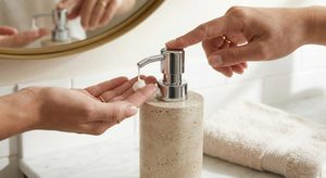 Great Quality Brown Marble Luxury Eco-Friendly Bathroom <b>Set</b> <b>Soap</b> Dispenser and Wash Storage <b>Set</b> for Home and Restaurant - Product Image 3