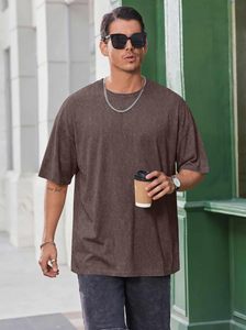 Camiseta Oversize de Moda para Hombre, Silueta Relajada, Tela de Algodón Suave, Manga Corta, Cuello Redondo, Ropa Casual de Calle para Uso Diario - Product Image 5