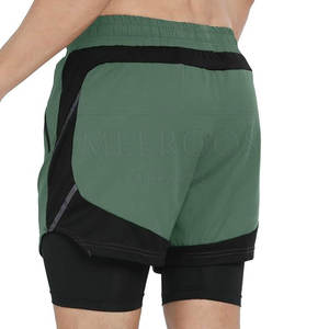 Pantalones Cortos Deportivos 2 en 1 para Hombre, de Secado Rápido, para Gimnasio, Entrenamiento, con Bolsillo para Teléfono, Transpirables, Cortavientos, Ropa Deportiva - Product Image 3