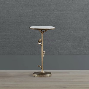 Artistic Cast Aluminum <b>Bar</b> <b>Table</b> Bird Accent Sculptural Stem Base Compact Round Top Durable Build Elegant Statement Piece - Product Image 3