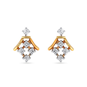 Encantadores Pendientes de Diamantes Clásicos de Oro Sólido de 14K con Brillo, Corte Brillante Redondo, Color G, Cultivados en Laboratorio, Joyería de Boda para Mujer - Product Image 1