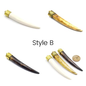 Colgantes artesanales de hueso de buey natural |   Componentes para la Fabricación de Joyería |   Opciones en blanco, marrón claro y marrón oscuro - Product Image 3