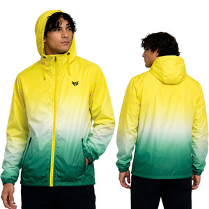 Chaqueta cortavientos de nailon con capucha y degradado, de alta calidad, para hombre, impermeable, para ciclismo, entrenamiento al aire libre. - Product Image 1