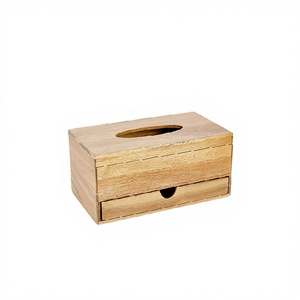 Boîte porte-mouchoirs en bois fini naturel de bonne qualité dernier porte-serviettes en tissu facile à déplacer dispensaire de serviettes de table - Product Image 4