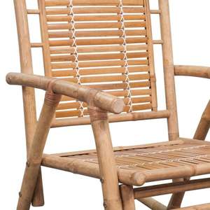 Fauteuil à bascule en bambou naturel, résistant aux intempéries, pour intérieur et extérieur, mobilier léger et durable pour une relaxation optimale. - Product Image 5