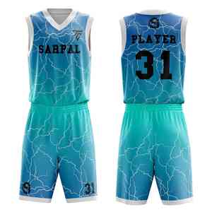 Ensemble uniforme de basketball personnalisé pour hommes : maillot et short sublimés 100 % polyester, légers, séchage rapide, respirants, pour équipe de basketball - Product Image 3