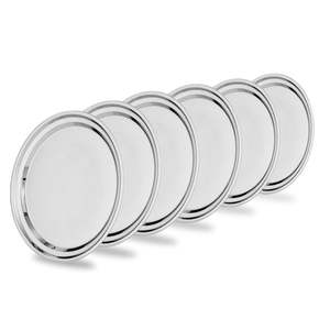 Juego de Platos Redondos de Acero Inoxidable de Grado Alimenticio Premium, Vajilla Reutilizable y Duradera para el Hogar, Restaurantes y Hoteles - Product Image 6