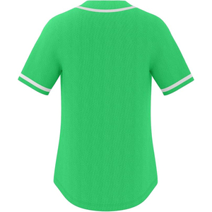 Blank Green Baseball Uniform Button <b>Down</b> Mesh Sport Shirt Wholesale for Team Branding and Custom Logos - Product Image 2
