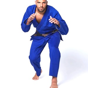 BJJ Kimono Uniform 100% Cotton Adult Men Regular Fit Durable Plain Dyed <b>Blue</b> In-Stock - Product Image 4