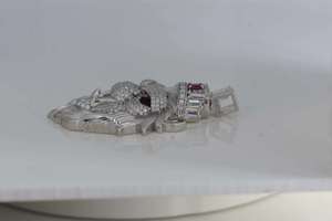 Pendentif Tête de Lion avec Couronne en Moissanite, Sertissage Pavé en Argent 925, Breloque Thème Animal de Luxe, Unisexe, Usage Quotidien - Product Image 3