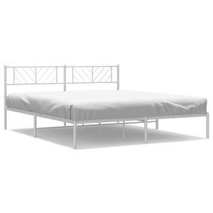 Base de Cama de Metal de Acero con Recubrimiento en Polvo Blanco, con Doble Espacio de Almacenamiento, Muebles Modernos y Elegantes - Product Image 2