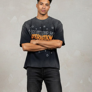 เสื้อยืดคอตตอนทรงบ็อกซี่โอเวอร์ไซส์ สไตล์สตรีทแวร์ พิมพ์ลายกราฟิกวินเทจ Y2K แบบทำสีเอซิดวอช - Product Image 6