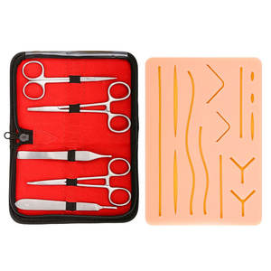 Almohadilla Grande de Silicona con 14 Heridas Precortadas para Práctica de Sutura, Kit para Estudiantes de Medicina, Instrumentos Quirúrgicos Ortopédicos, Hospitales ORL - Product Image 1