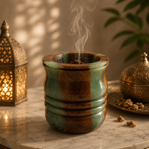 Decorative Luxury Bakhoor Burner Resin Wood Incense Holder Custom Arabic Oud Burner Pot Ramadan <b>Eid</b> <b>Gift</b> For Home Fragrance - Product Image 3