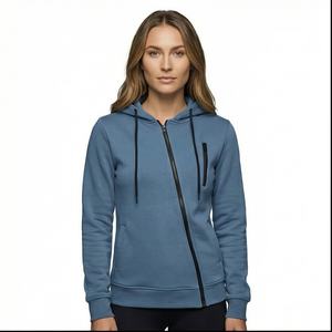 เสื้อสเวตเตอร์คอกลมมีฮู้ดผ้าฝ้ายสำหรับผู้หญิงเสื้อสเวตเตอร์แบบสวมหัวมีฮู้ดสำหรับนักขี่จักรยานเสื้อสเวตเชิ้ตผ้าฝ้ายสำหรับผู้หญิงโลโก้ตามสั่ง - Product Image 1