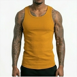 MOGGIO SPORTS Eco-Friendly Quick Dry Breathable Gym Custom Size <b>Tank</b> <b>Tops</b> <b>Men</b> Casual Solid Color High Quality 100% Cotton Made - Product Image 1