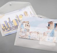 Sobres de Plástico A5, Carpetas de Plástico con Cierre Seguro, Carpeta Transparente para Archivar, Almacenamiento de Material Escolar y de Oficina