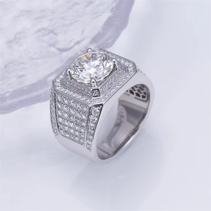 Men's Octagon Cut Diamond Engagement <b>Ring</b> Platinum IGI Certified lab grown Luxury Style - Product Image 1