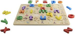 Puzzle en bois alphabet A à Z Little Mind pour enfants, lettres ABC colorées, jouet éducatif pour développer le vocabulaire et la motricité, dès 2 ans - Product Image 4