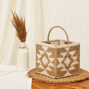 Luxury Exquisite Natural Rattan Eco-Friendly Hanging Decorative Flower <b>Table</b> Vase Handmade Wicker Wedding Centerpiece Handle - Product Image 2